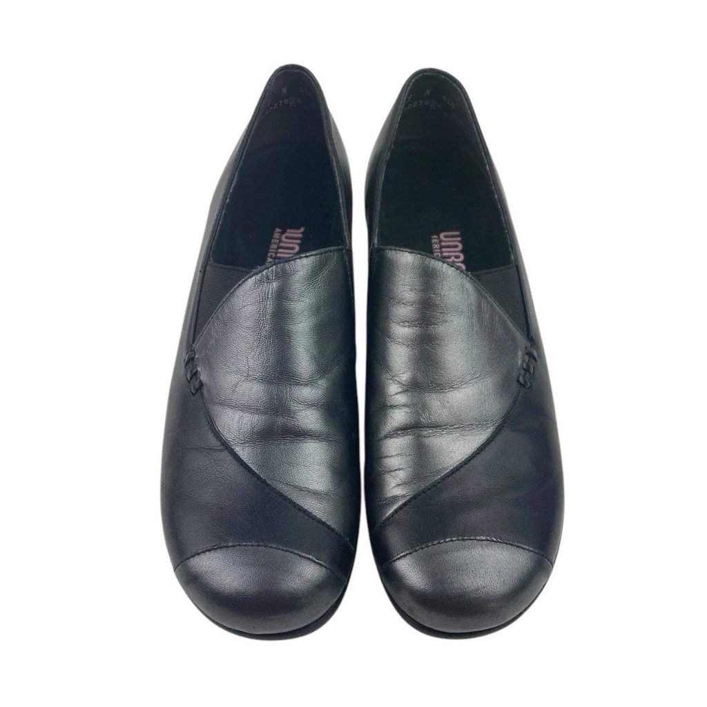 *Munro American Comfort Shoes Womens Sz 9n Black Leather Comfort Slip On Luxury
